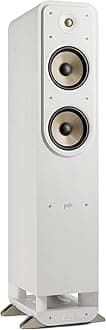 Polk Signature Elite ES55 Tower Speaker - Hi-Res Audio Certified, Dolby Atmos & DTS:X Compatible, 1" Tweeter & (2) 6.5" Woofers, Polk Power Port Technology for Effortless Bass, Elegant White-Washed