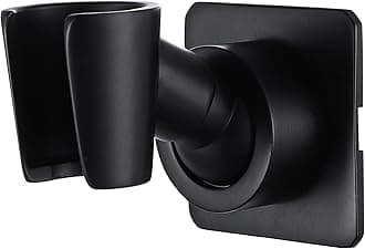 Shower Head Holder Handheld Shower Wand Bracket Adhesive Shower Wall Mount Holder Brass Shower Spray Holder Black, Drill Free Glue Installation