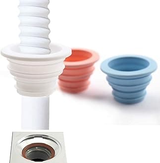 KPNG Drain Seal Hose Silicone Plug Kitchen Deodorant Sewer Ring Washing Machine Multipurpose Pipe Connector for Floor Drain Basin Bathroom Sink Laundry (3 Piece/White)