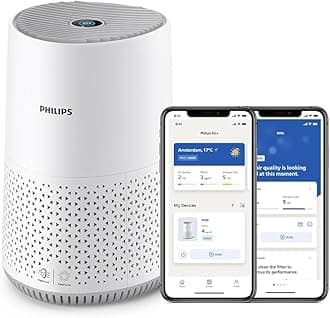 PHILIPS Light Cleaner 600 Series, Energy Purifier with Smart Sensor, For Men with an Allergy, HEPA Filter Wijdered 99.97% of All Purifying Substances, Dead 44 m2, App Operation, Wit (AC0651/10)