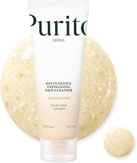 Purito Oat Exfoliating Facial Polish Cleanser - Hydrating Daily Face Wash Gentle Scrub Clay for Pore Minimizing Panthenol, Oat Seed Water Vegan, Non-comedogenic Korean Skin Care 150ml