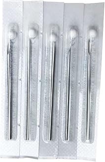 16G 5 Pieces Body Ear Navel Nose Lip Nipple Piercing Needles