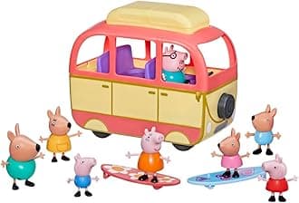 Peppa Visits Australia Campervan Vehicle Preschool Toy with Rolling Wheels; Includes 8 Figures, 4 Accessories, for Ages 3 and Up (Amazon Exclusive)