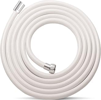 OFFO Ultra-Flex Shower Hose, 138 in Premium RV PVC Handheld Shower Head Hose Flex Hoses Extension with Brass Insert and Nut for Bathing Pet Bathing, Matte White