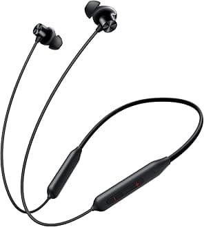 OnePlus Bullets Wireless Z2 Bluetooth in Ear Earphones with mic, Bombastic Bass – 12.4 mm Drivers, 10 Mins Charge – 20 Hrs Music, 30 Hrs Battery Life, IP55 Dust & Water Resistant (Magico Black)