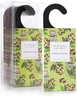 Large 12 Packs Sandalwood Hanging Closet Deodorizer Air Freshener Long Lasting Scented Sachets Smell Goods for House