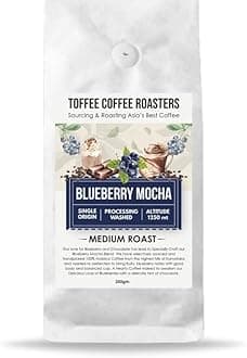 Blueberry Mocha Coffee | Toffee Coffee Roasters | Speciality Blend Grounded | 100% Arabica | Medium Roast | Notes: Fruity and Blueberry Notes (Home Espresso Machine, 500)