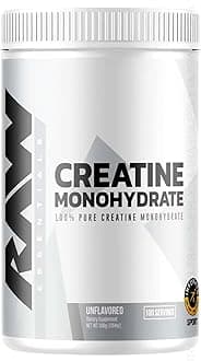 Raw Creatine Monohydrate Powder, 100 Servings, Unflavored, 500g – Micronized Creatine for Muscle Strength, Recovery & Performance