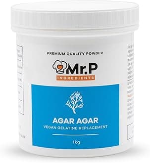 Mr.P Ingredients Agar Agar 1 Kg Powder Vegan Gelatine Replacement Ideal for Jelly Mousse Molecular Gastronomy Gelling Agent Vegan Vegetarian Halal Kosher Non-GMO (Recyclable Pot)