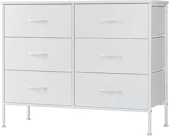 DUMOS Dresser for Bedroom with 6 Drawers, Clothes Drawer Fabric Closet Organizer, Cloth Dresser with Metal Frame and Wood Tabletop Chest Storage Tower for Kids Room, Nursery, Living Room, Entryway