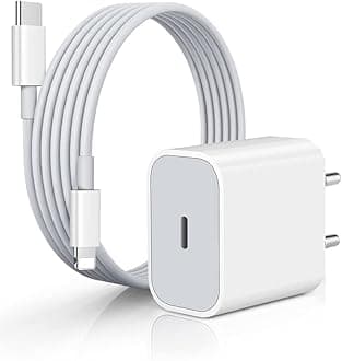 The Black Store Original 20W Type C to Lightening Cable & Charger for iPhone 12, 12 Mini, 12 Pro,12 Pro Max (Adaptor & Cable) with Warranty, White