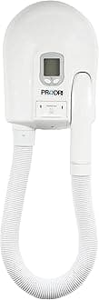 Pro Washroom Body and Hair Dryer - Wall-Mounted Hair Dryers with Shaver Sockets - 5 Heat Settings - Safe for Bathroom Installation - for Hotels, Gyms & Spas (Digital LCD Display)