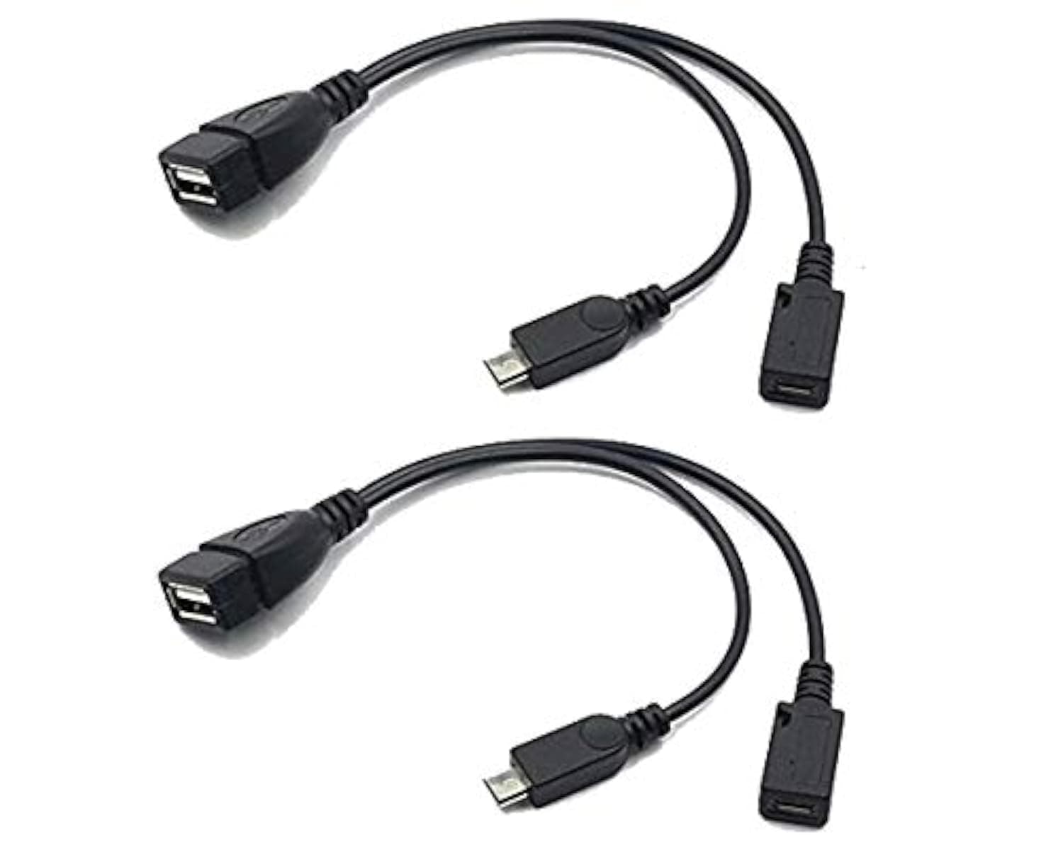 2 Pack OTG Cable for Fire Stick 4K Amazon Fire TV Replacement for Samsung Galaxy LG Android Smartphone Tablet Micro USB Host with Micro USB Power
