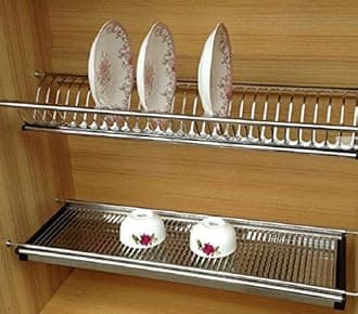 DBR Steel Kitchen Dish Rack Drainer for Cabinet Width 80 cm(Stainless Steel)