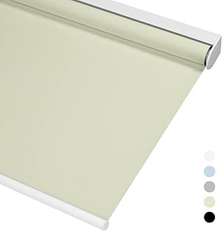 Boolegon Blackout Roller Shades for Windows Cordless Room Darkening Roller Blinds Black Out Window Shades for Home Office Bedroom Media Room Sliding Door Beige,24" W x 48" H