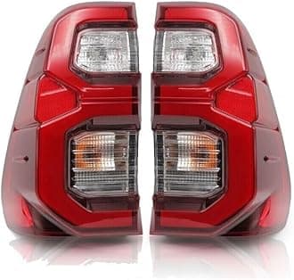 Rear LED Tail Light Assembly Back Brake Lamp Warning Replacement Light For Toyota Hilux Revo Rocco SR5 2020 2021 2022 2023 2024 (Pair)