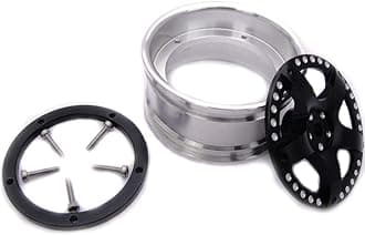 hobbysoul 2pcs RC 1/10 Aluminum On Road Wheel Rims Hex 12mm Adjustable Offset Silver/Black Color Fit for 1:10 RC On Road Drift Touring Street Car Tire Tyre