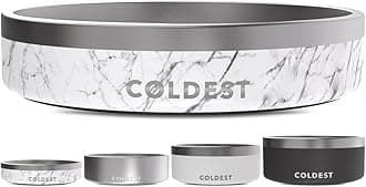 Coldest Dog Bowl - Anti Rust Metal, Non Slip, 3 Layers Insulated Stainless Steel Dog Bowls - Spill Proof & Heavy Duty - Water Bowl for Dogs, Cats & Pets, Dish Washer Safe (21 oz, Carrara Marble)