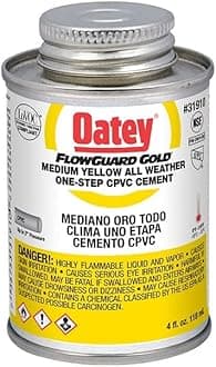 Oatey 31910 4 oz. CPVC All Weather Flowguard Gold 1-Step Yellow Cement