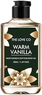 THE LOVE CO Warm Vanilla In-Shower Body Moisturizer | Coconut Oil & Shea Oil | For All Skin Types | Hydrates & Plumps | Reduces Dryness & KP Bumps | Non-Greasy (50ml)