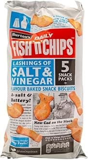 VSTARChips Crisps Bags Collections - Deliciously light & Crispy Chips Bags (Burton's Fish n Chips (5 x 25g), 2 Packs), Pack of 1
