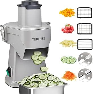 4 in 1 Electric Vegetable Chopper, 200W Vegetable Slicer, Food Processor, Vegetarian Food Slicer with Slicing, Grating, Dicing and Peeling Function