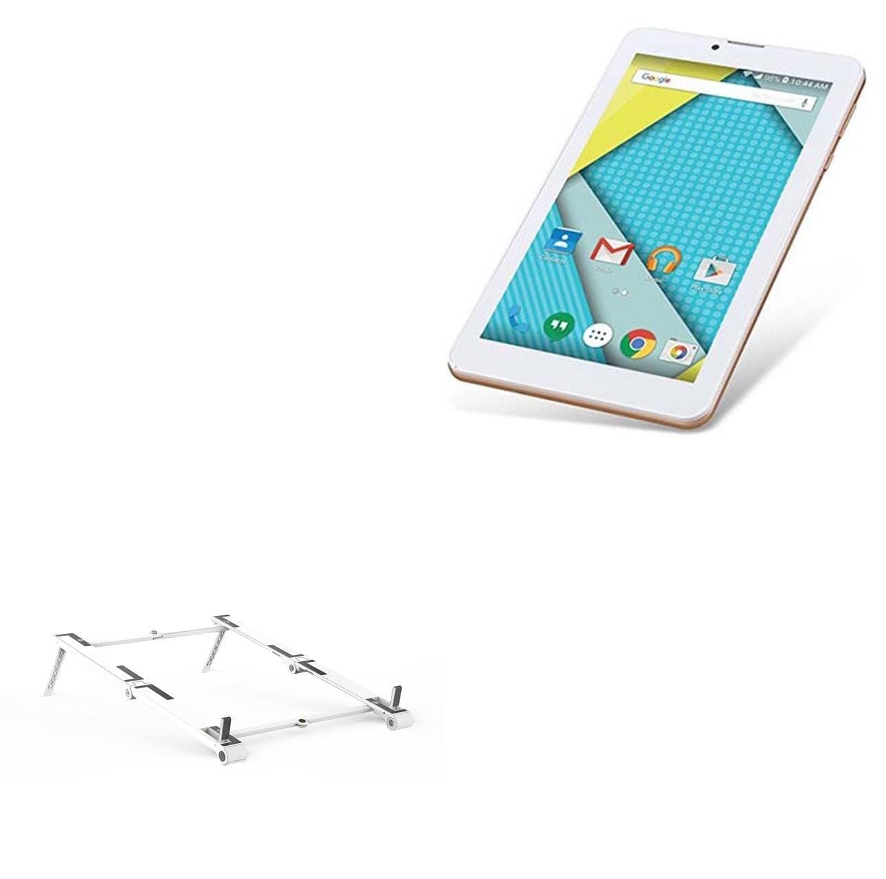 BoxWave Stand and Mount Compatible with Plum Optimax 2 (Stand and Mount by BoxWave) - Pocket Aluminum Stand 3-in-1, Portable, Multi Angle Viewing Stand for Plum Optimax 2 - Metallic Silver