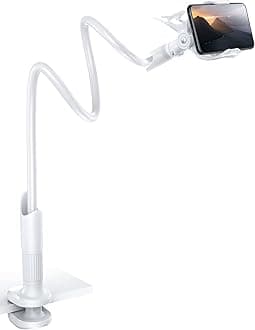 Lamicall Phone Holder, Gooseneck Mount, Compatible with 4-7'' Smartphones and Desktops, Adjustable Arm and Non-Slip Base, Easy to Install and Use