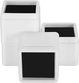 Bed Risers 3 or 6 Inch Heavy Duty Stackable Furniture Risers for Sofas Table Couch Chair Bed Raisers 4 Pack White