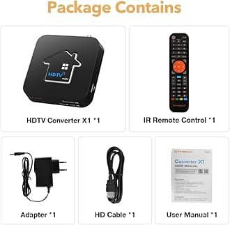 GTMEDIA HDTV Converter X1 Digital TV Tuner, Compatible with ATSC3.0 / ATSC1.0 Tuner, Digital Tuner for TV Support ATSC3.0 DRM Channel Play, DVR Recording, Bluetooth, Built in 2.4G, 5G WiFi, 32G EMMC
