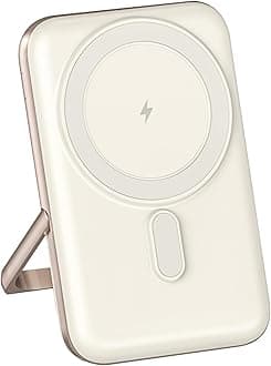 EKR for Magsafe Portable Charger,10000mAh PD20W Magnetic Wireless Power Bank,Fast Charging Battery Pack with Zinc Alloy Stand,Compatible with iPhone 16/15/14/13/12 Series,Samsung Android Series W