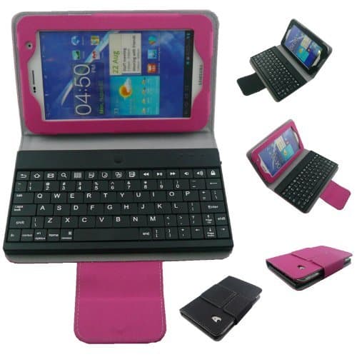 TPC Tech For Samsung Galaxy Tab 2 7.0 Bluetooth Keyboard Portfolio Case - DETACHABLE Removable Wireless Bluetooth Keyboard Stand Case / Cover for Samsung Galaxy Tab 2 7.0 Tablet
