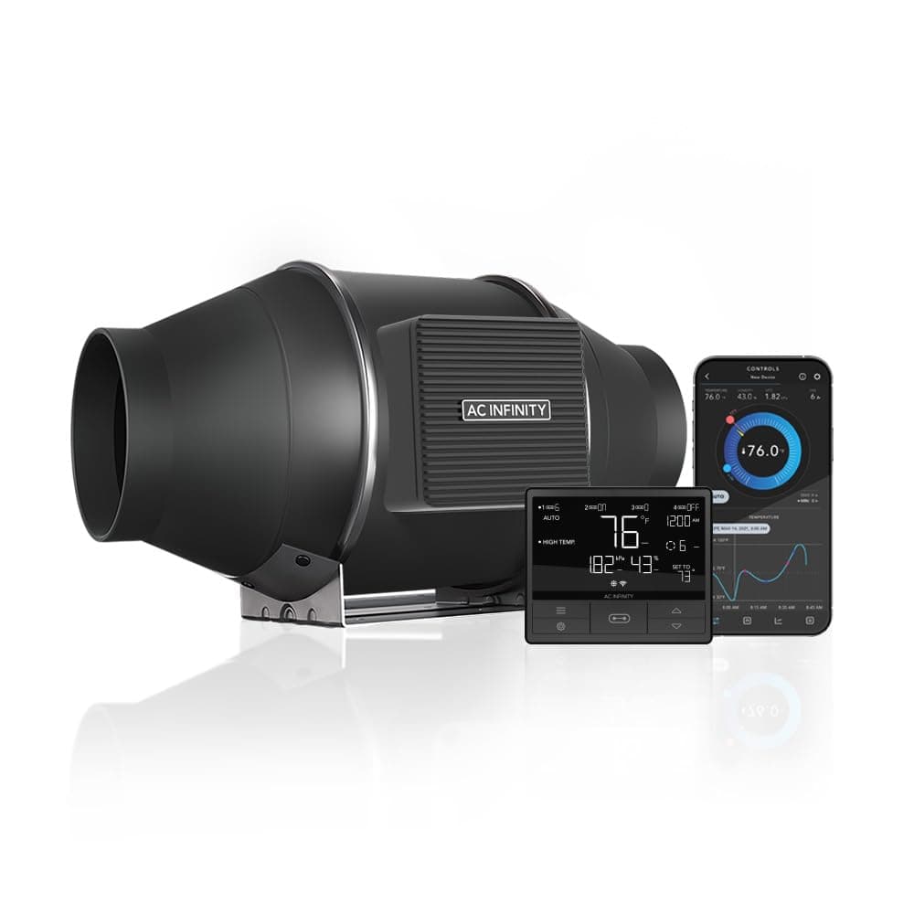 CLOUDLINE T4, Quiet 4” Inline Duct Fan with Temperature Humidity Controller, Bluetooth App - Ventilation Exhaust Fan for Heating Cooling Booster, Grow Tents, Hydroponics