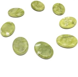 – Windfulogo 8Pcs Hot Massage Stones Set Natural Green Jade Heated Warmer Stone for Spa Massage 1.18 x 1.57 in(3x4cm)