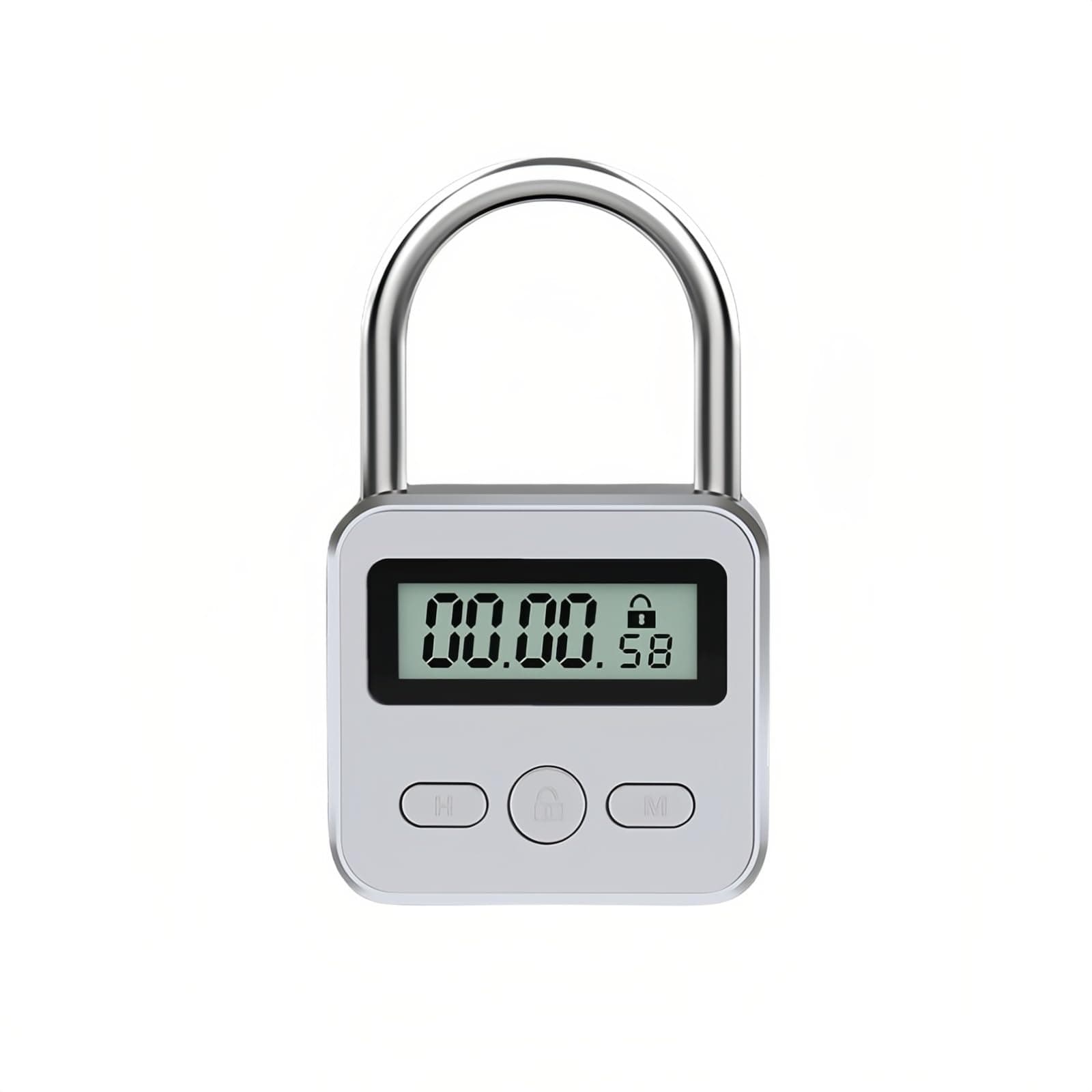 Metal Timer Lock - Electronic Time Padlock 99 Hours Max Timing with Electronic LCD Timed Display - USB Rechargeable