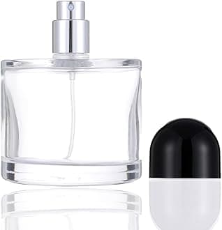 Enslz 50ML/1.7OZ Refillable Cosmetic Spray Bottle, Empty Glass Perfume Bottle with Spray Atomizer (Black, 50ml)