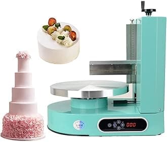 Adjustable Cake Smoother Polisher, Electric Cake Frosting Machine, 4-12 inch Birthday Cake Baking Tools Cream Edge Smoothing Decorating Tools,Green