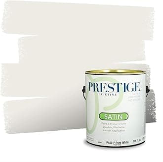 Prestige Paints Interior Paint and Primer In One, 1-Gallon, Satin, Comparable Match of Valspar* Paramount White*