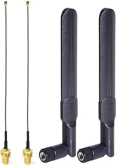 Bingfu WiFi Antenna 8dBi 2.4/5/5.8 GHz Wifi Aerial and 15cm RP-SMA Female Pigtail Cable(2 Pack) Compatible with Intel Fenvi HP Dell Wireless Mini-PCI Express PCIE Network Card WiFi Adapter