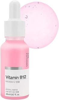 The Potions Vitamin B12 Ampoule Face Serum for Women (Custom Blend), Dry-Prone Skin Care (Minimal Formula), Pore Minimizer, Dark Spots, Uneven Skin Tone, 0.67 fl oz
