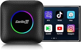 Android 13 Ai Box LED Version, Qualcomm 8 Cores, 8+128GB, 3-in-1 Adapter with 4G Cellular, Streaming Video, SIM/TF Card, Built-in Google Play, Only Suitable for Factory Wired CarPlay Cars