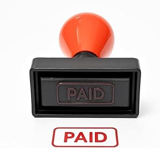 Self Inking Pre-Ink Pocket Paid Stamp – Compact, Heavy Duty, Fast & Clear Imprint, Office & Business Use (Red Ink)