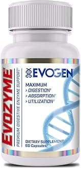 Evozyme - Premium Digestive Enzymes for Women & Men | Enzymes for Digestion with Absorption & Nutrient Utilization Support | 60 Capsules