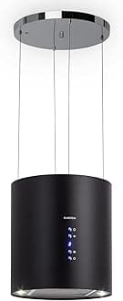 Klarstein Hanging Island Cooker Hood, Extractor Fan for Kitchen Islands, 558m³/h Airflow, Timer, Adjustable Kitchen Extractor Fan w/Chandelier Design, 3 Mode Cooker Hoods, Activated Carbon Filters