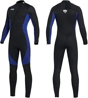 Wet Suits for Women Men Full Body 3MM Neoprene Wetsuit Diving Suit in Cold Water, Long Sleeves Front Zip Scuba Wetsuits One Piece Thermal Swimsuit for Surfing Snorkeling Kayaking Swimming Canoeing