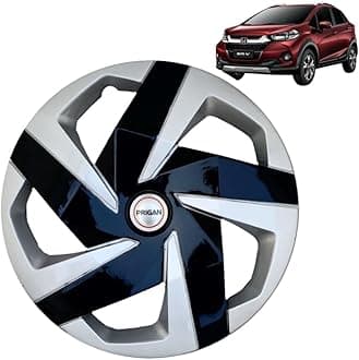 Prigan Wheel Cover for WRV Silver Black Wheel Cover 16" for WRV (Set of 4 Pcs) (Press Fitting) Model Name- Magnite DC 16