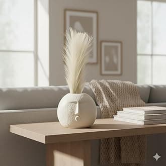 Modern Decorative Face Ceramic Vase for Home Décor | Centrepieces | Kitchen | Office or Living RoomCeramic Flower Pot (Blowing Kiss White)