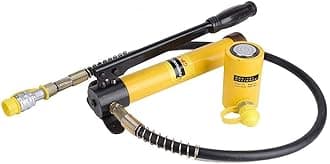 10T Hydraulic Jack, 10T Short Jack + Manual Hydraulic Pump Set Steel Lifting Handle Tool for Car Repairing