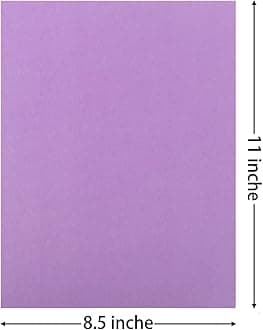Wishop 20 Sheets Colored Thick Paper Cardstock Blank for DIY Crafts Cards Making, Invitations, Scrapbook Supplies (Purple, 8.5 x 11 inches)