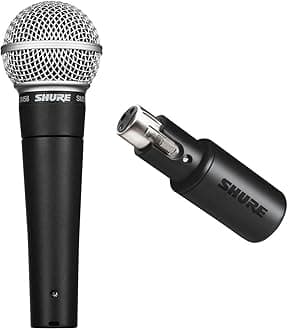 SHURE Dynamic Microphone SM58-LCE [Domestic Genuine Product] & SHURE Shure MVX2U Digital Audio Interface XLR-USB Conversion Adapter with Headphone Output